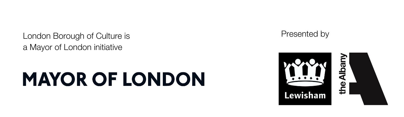 The Mayor of London, Lewisham Council and Albany logos.