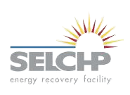 Logo with a yellow and purple sunrise and the text SELCHP energy recovery facility