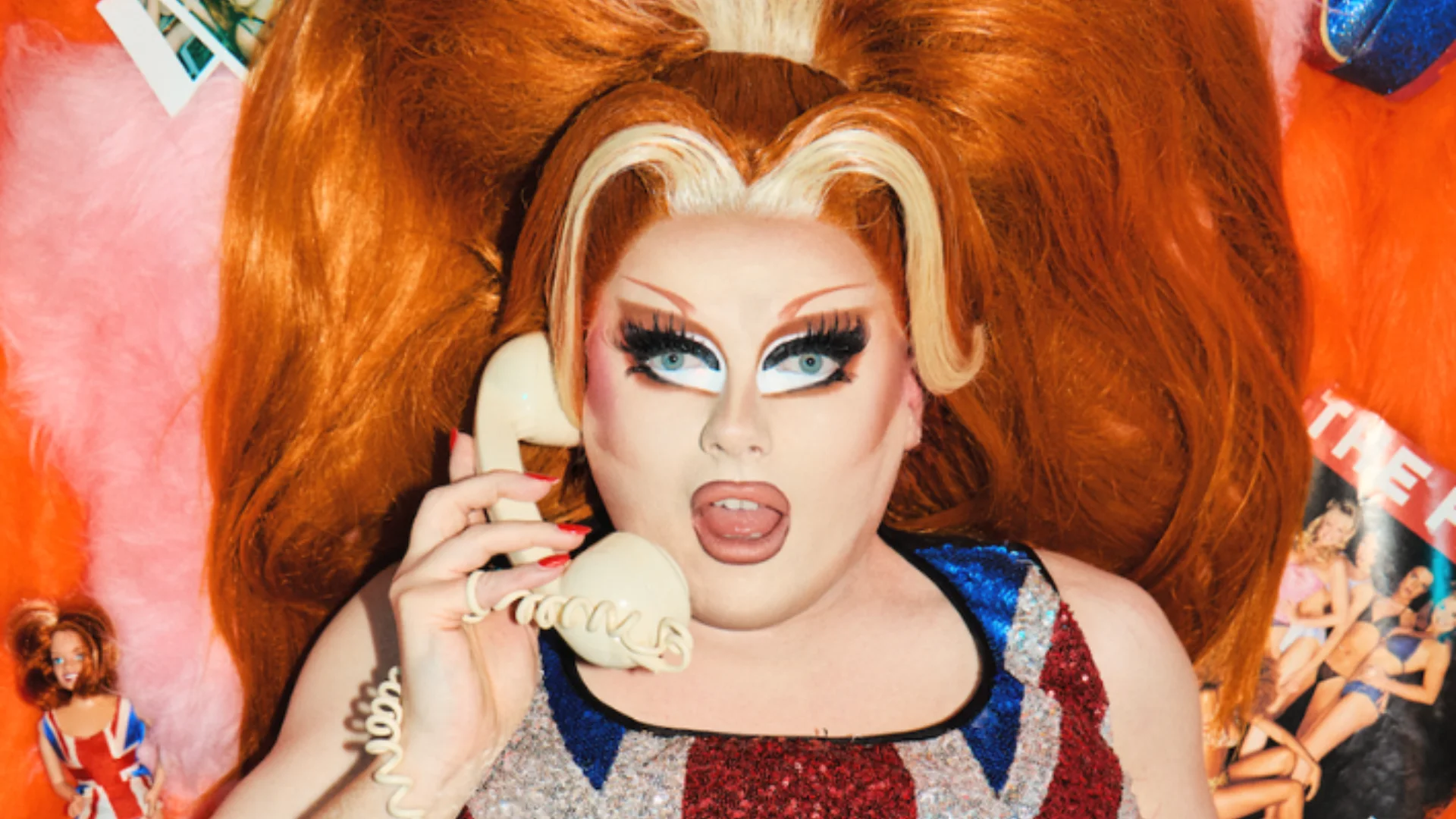 A drag queen on the phone