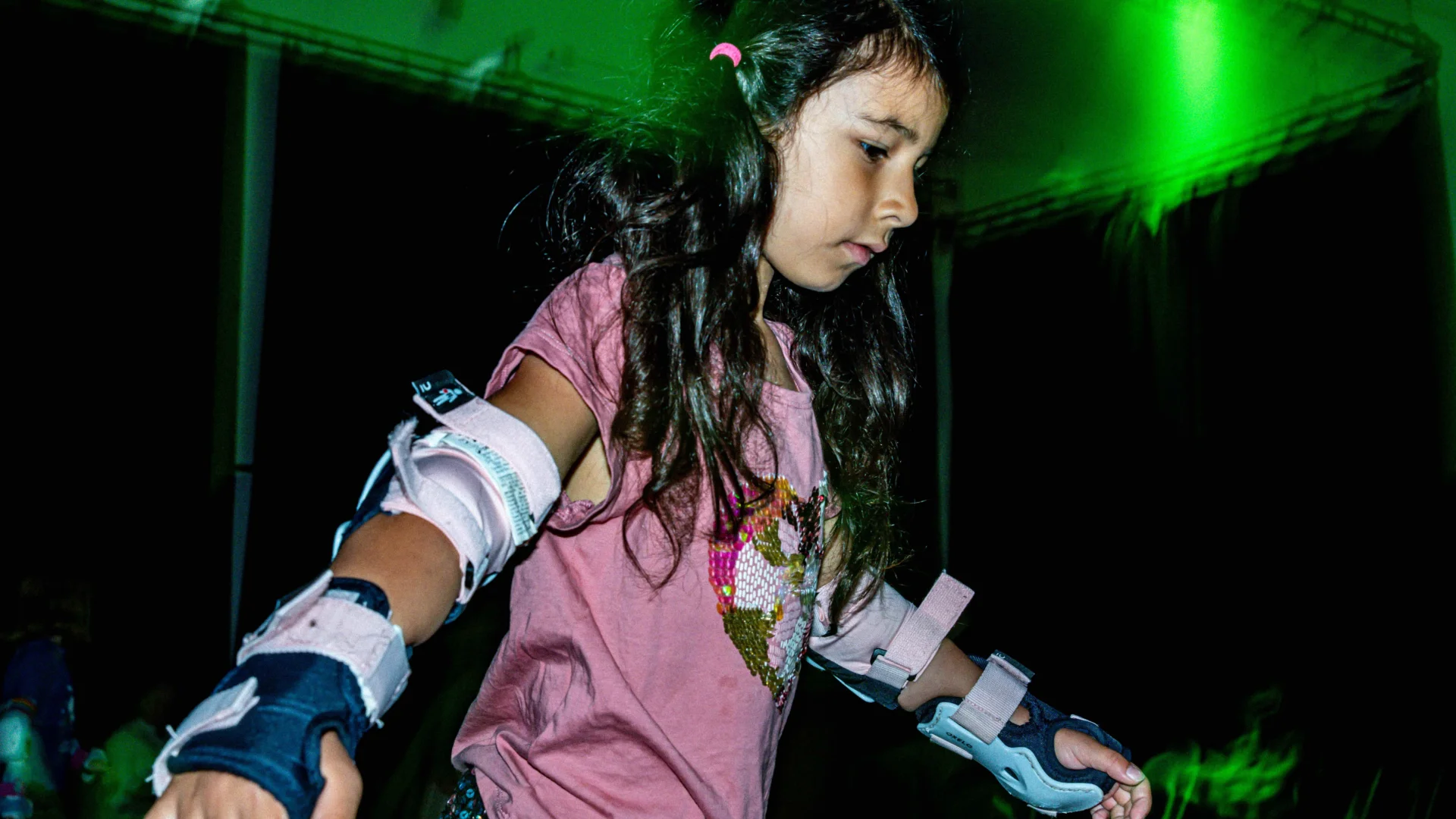 A child roller skating