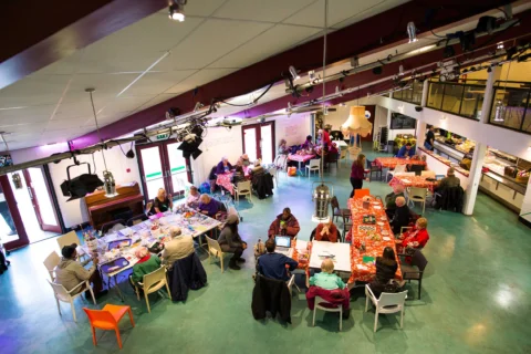 people seated in cafe