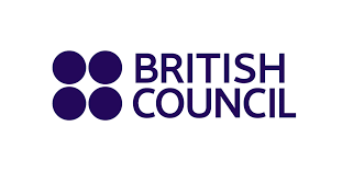 A logo with four purple dots and the text British Council